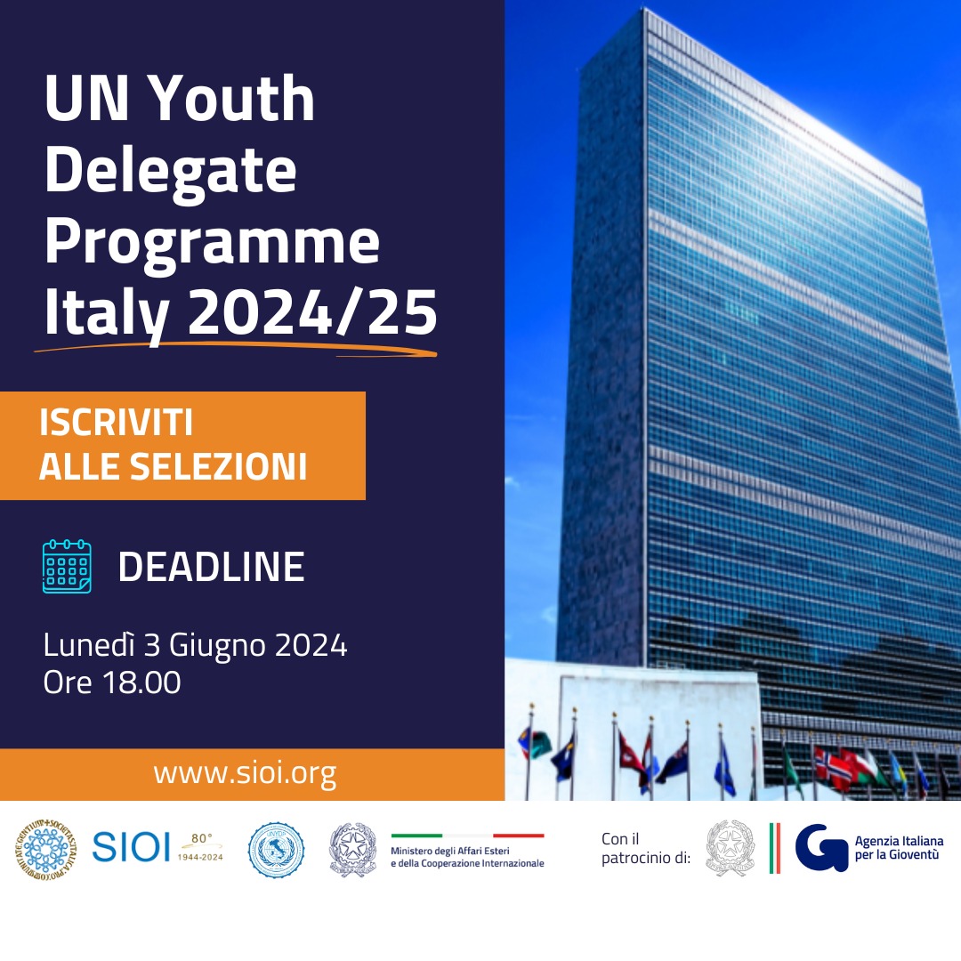 Bando UNYDP Italy 2024/2025 per giovani delegati alle Nazioni Unite
